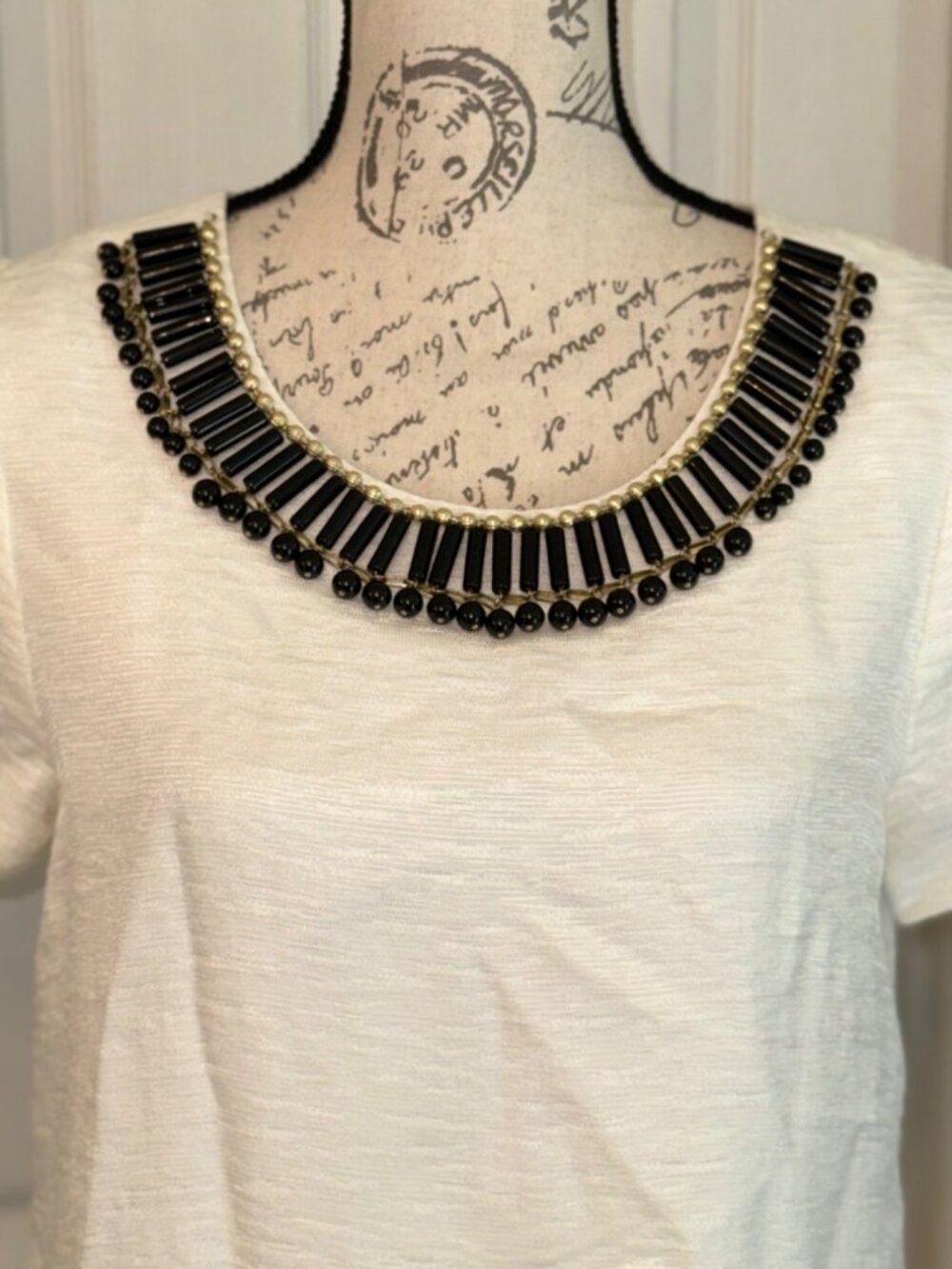 Kate Spade Gail Sheath Dress Cream Linen Blend Embellished Beads Pockets Lined 6 - Picture 10 of 14